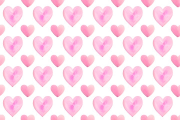 Seamless heart pattern. Watercolor style. Generative AI.