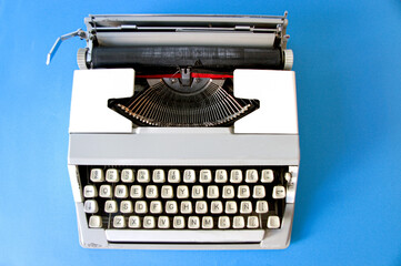 Obsolete typewriter seen from above