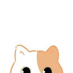 cat and mouse cute with big eyes cute ears half face illustration 