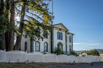 Fototapeta na wymiar School House in Bodega Bay, CA, USA