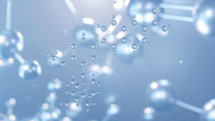 adapalene molecular structure 3d, flat model, differin, structural chemical formula view from a microscope