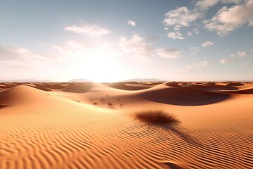 Fototapeta na wymiar Sunset in the desert - GENERATIVE AI