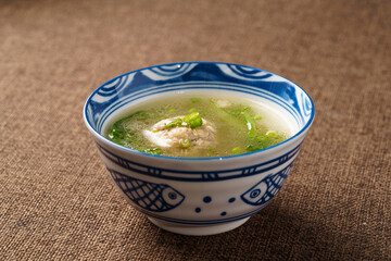 Special Chinese Cuisine Meatball Soup with Cabbage