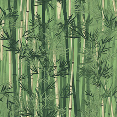 Bamboo seamless pattern, watercolor painting of bamboo forest background.