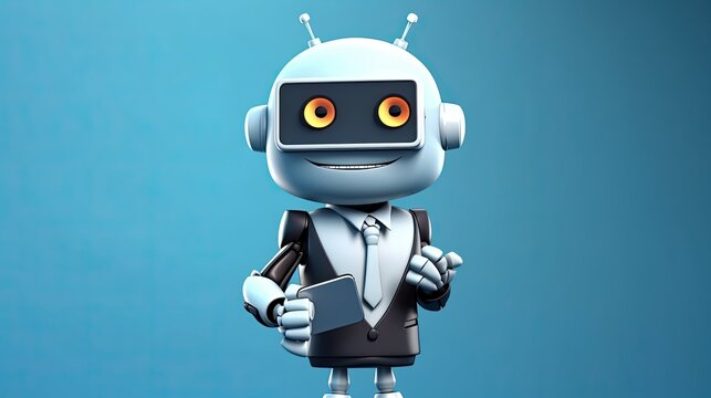 Unhappy CEO: Crabby Robot Businessman Looks Displeased at His Mobile Phone. Generative AI
