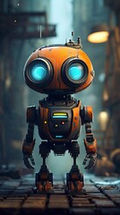 An robot android humanoid cyborg in a futuristic setting, Generative AI