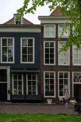 Walking in old Dutch town Zierikzee with old small houses and streets, Zeeland, Netherlands