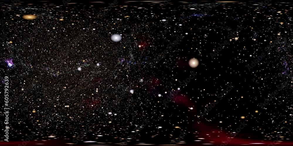 Wall mural 360 vr space 3005: virtual reality video flying through star fields in space (loop).