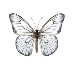 Black-veined white butterfly -  Aporia crataegi 1. Transparent PNG. Generative AI