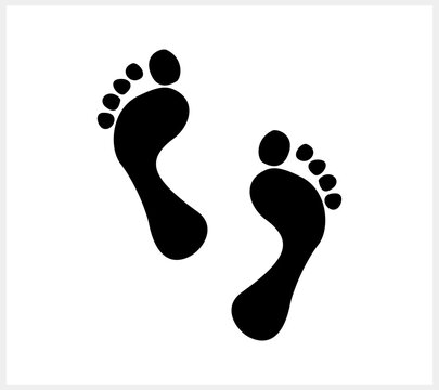 Foot print icon isolated. Human footprint silhouette. Footcare symbol. Travel concept barefoot. Vector illustration EPS 10
