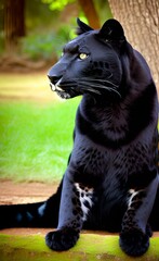 black leopard portrait