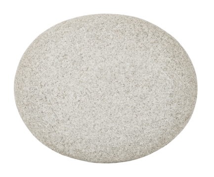 Oval pebble stone for SPA treatments, top view, isolated on transparent background .