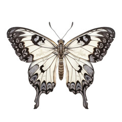 Marbled white butterfly -  Melanargia galathea 1. Transparent PNG. Generative AI