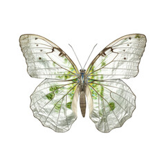 Mottled emigrant butterfly -  Catopsilia pyranthe 1. Transparent PNG. Generative AI