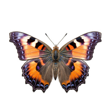Small tortoiseshell butterfly -  Aglais urticae 1. Transparent PNG. Generative AI