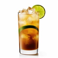 Dark n Stormy cocktail Isolated on White. Generative AI