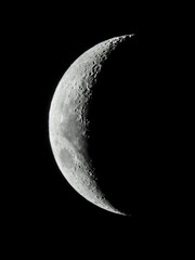 crescent moon in the night sky It was the most amazing and beautiful sight. It contains the...