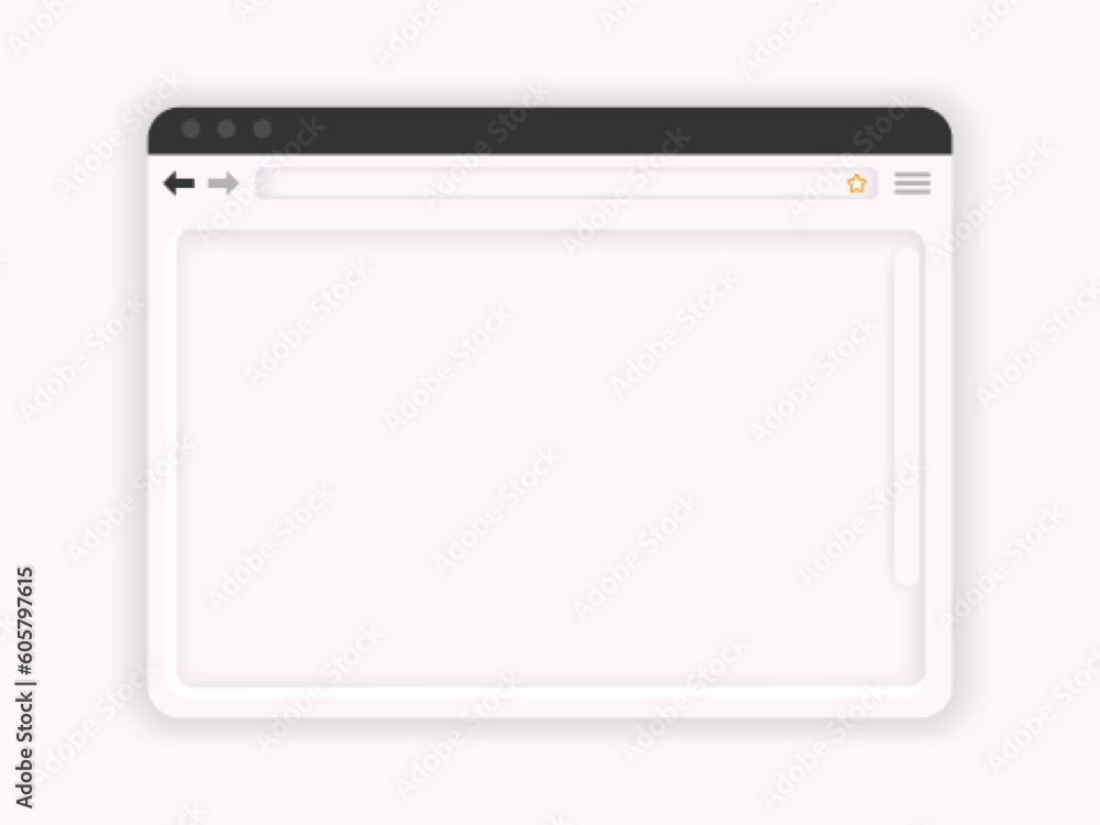 Wall mural internet web browser window. white clay styled web explorer.