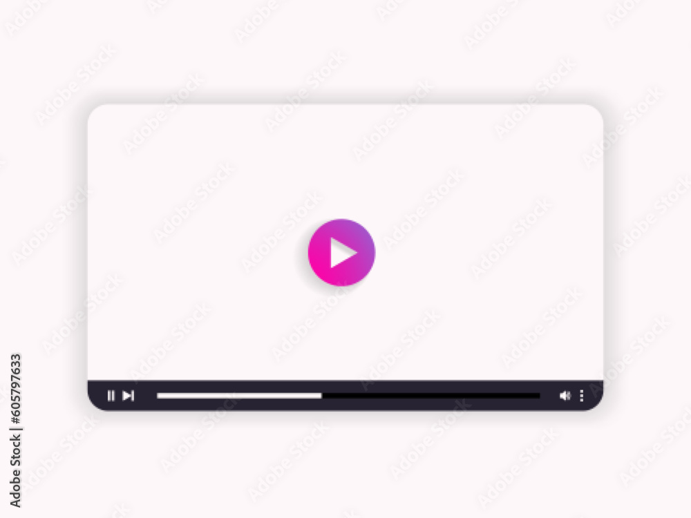 Wall mural multimedia player template for web and mobile apps.