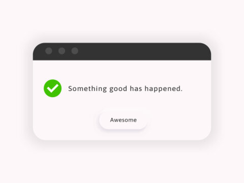 Info message popup. Information notification madal window