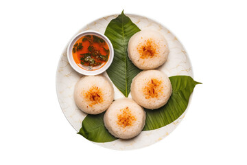 Banh Beo Steamed Rice Cakes, Vietnamese Cuisine . Isolated On Transparent Background, Png. Generative AI