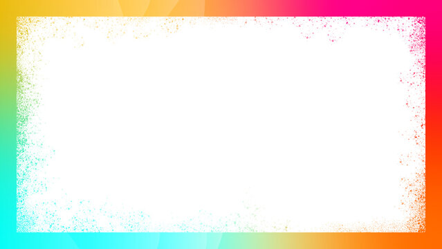 Colorful frame with white background and color splashes