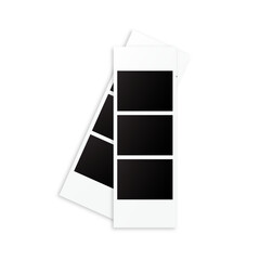 3 Picture of Vertical Blank Photo Strip, Photo Frame Photography Vector Template