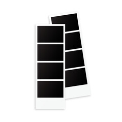 4 Picture of Vertical Blank Photo Strip, Photo Frame Photography Vector Template