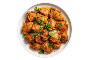 Stirfried Lemongrass Chicken, Vietnamese Cuisine. Isolated On Transparent Background, Png. Generative AI