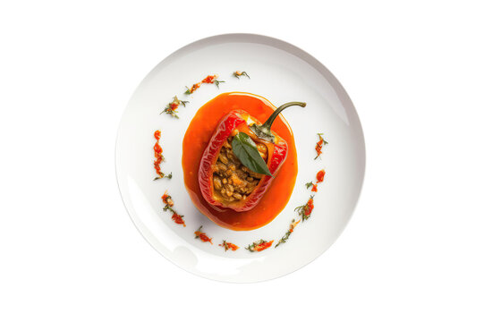 Rocoto Relleno Stuffed Spicy Pepper, Peruvian Cuisine. Isolated On Transparent Background, Png. Generative AI