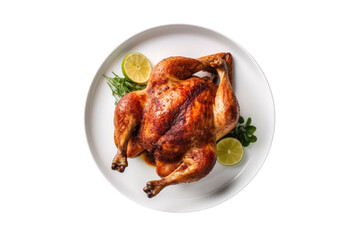 Pollo Lbrasrotisserie Chicken, Peruvian Cuisine. Isolated On Transparent Background, Png. Generative AI