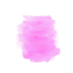 Fototapeta premium Magenta watercolor splash. Hand drawn illustration isolated on white background. Abstract texture, background, design element.