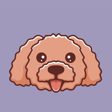 Cute Cartoon Poodle Labradoodle Dog Portrait