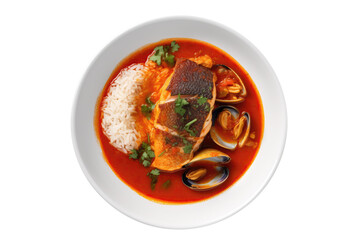 Sudado De Pescado Fish Stew, Peruvian Cuisine. Isolated On Transparent Background, Png. Generative AI