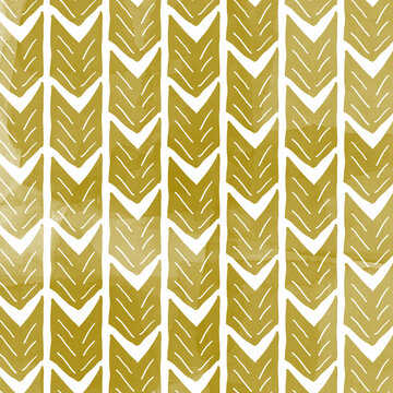 Seamless pattern indie tribal design yellow gold brown watercolor © gassh