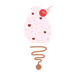 Minimalist Ice cream logo. Digital illustration. 