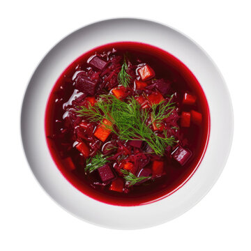 Borscht Russieuropean Cuisine. Isolated On Transparent Background, Png. Generative AI