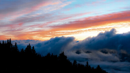 Sunrise in the clouds
