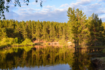 On the forest river in the Meshchersky National Park.