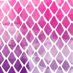 Obraz premium Abstract geometric pattern pink and purple watercolor hand painted
