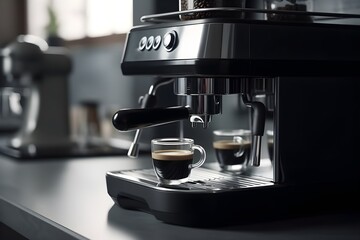 "Modern Espresso Machine with Cup"