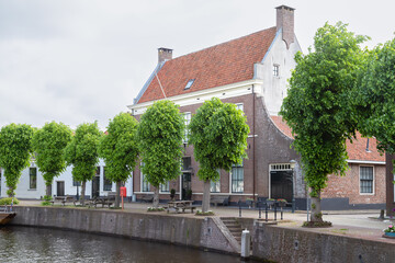 Naklejka na ściany i meble Canal house in the Dutch Hanseatic city of Hasselt.