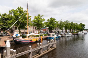 Fototapeta na wymiar Harbor in the picturesque town of Zwartsluis.
