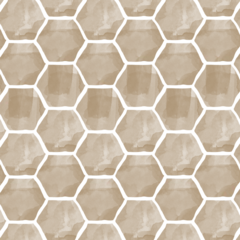 Tapeten Hexagons background pattern brown color grunge style seamless © gassh