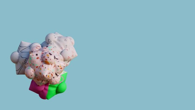 Abstract background animation with softy pillows. Pastel colored background