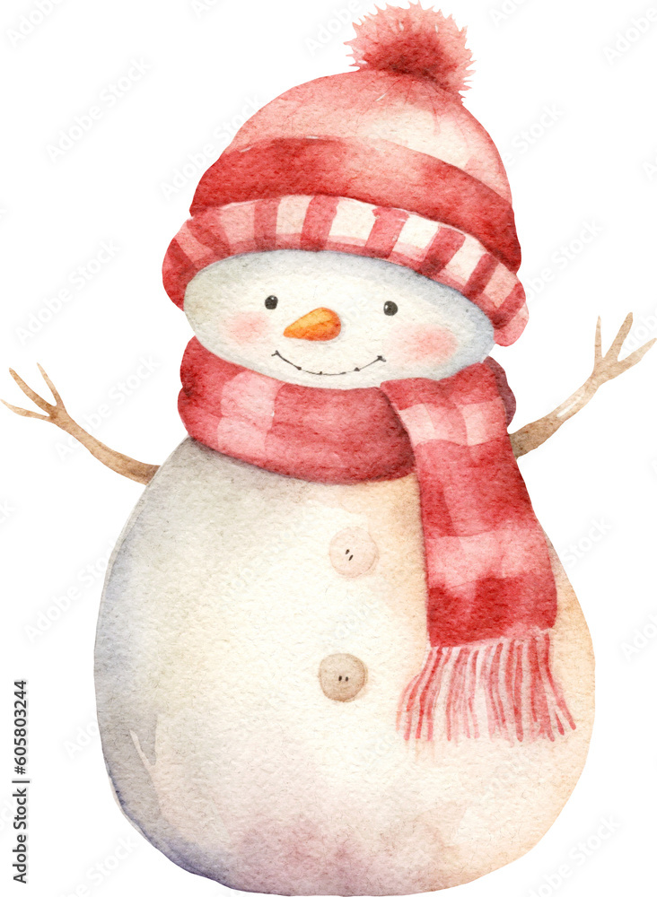 Aufkleber snowman whimsical illustration created with generative ai technology