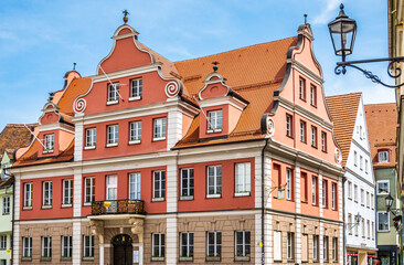 Fototapeta premium historic buildings at the old town of Memmingen - Germany