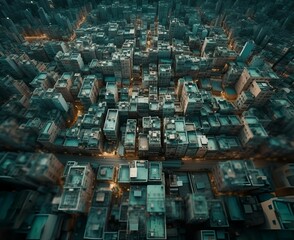 view of the city  from drone   ,Generative AI