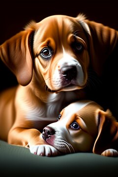 Retrato de cachorro rec&eacute;m-nascido