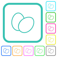 Two eggs outline vivid colored flat icons